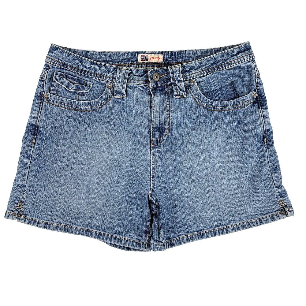 Vintage Y2K Denim Mom Shorts Womens 10 Medium Wash Talon Zip Faded Glory